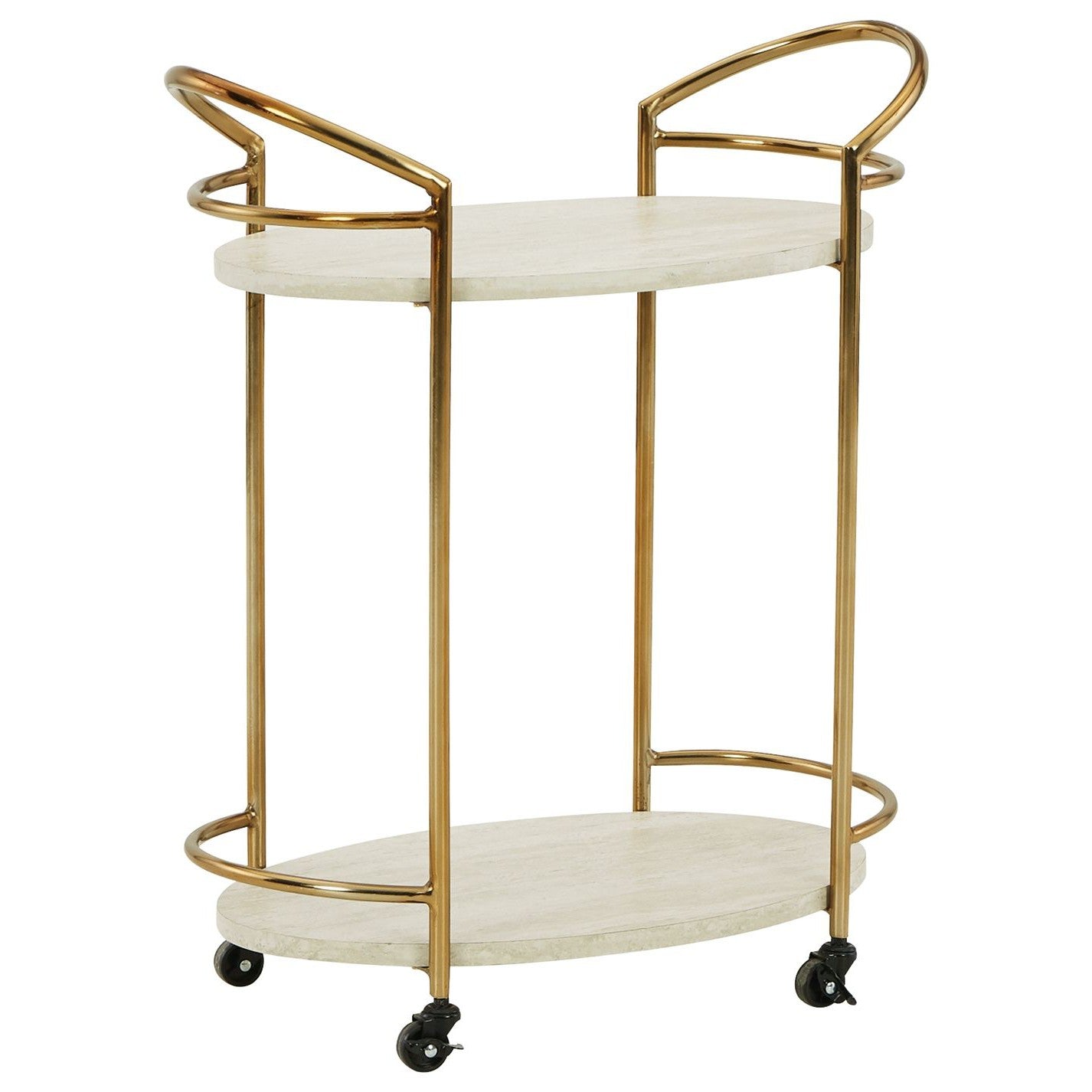 Tarica - Cream / Gold Finish - Bar Cart