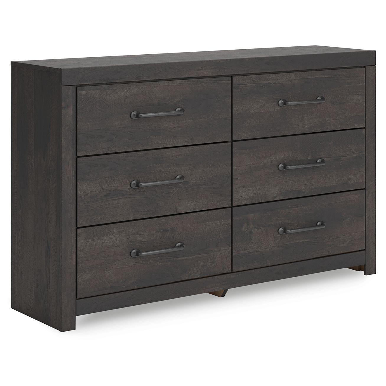 Hollivern - Dark Gray - Six Drawer Dresser