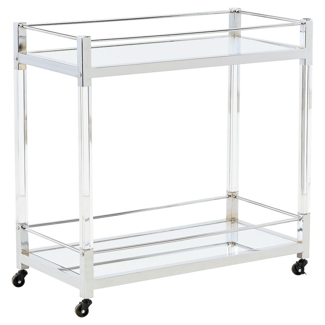 Chaseton - Clear / Silver Finish - Bar Cart