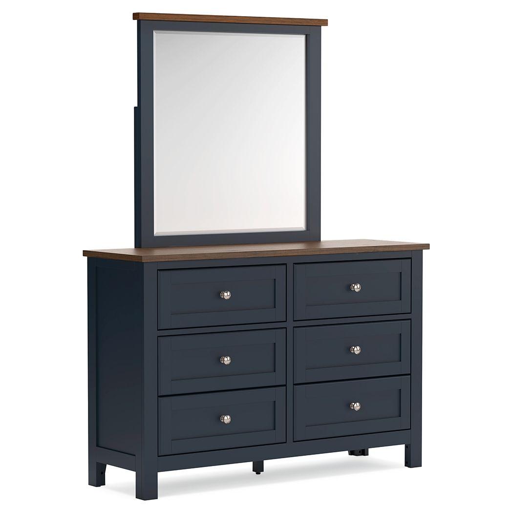 Landocken - Brown / Blue - Dresser and Mirror