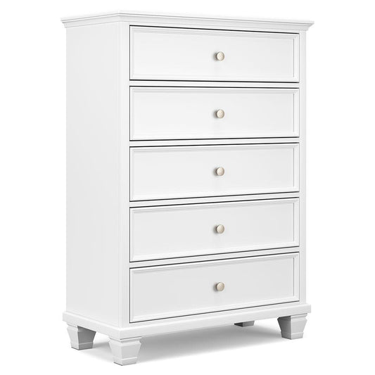 Fortman - White - Five Drawer Chest