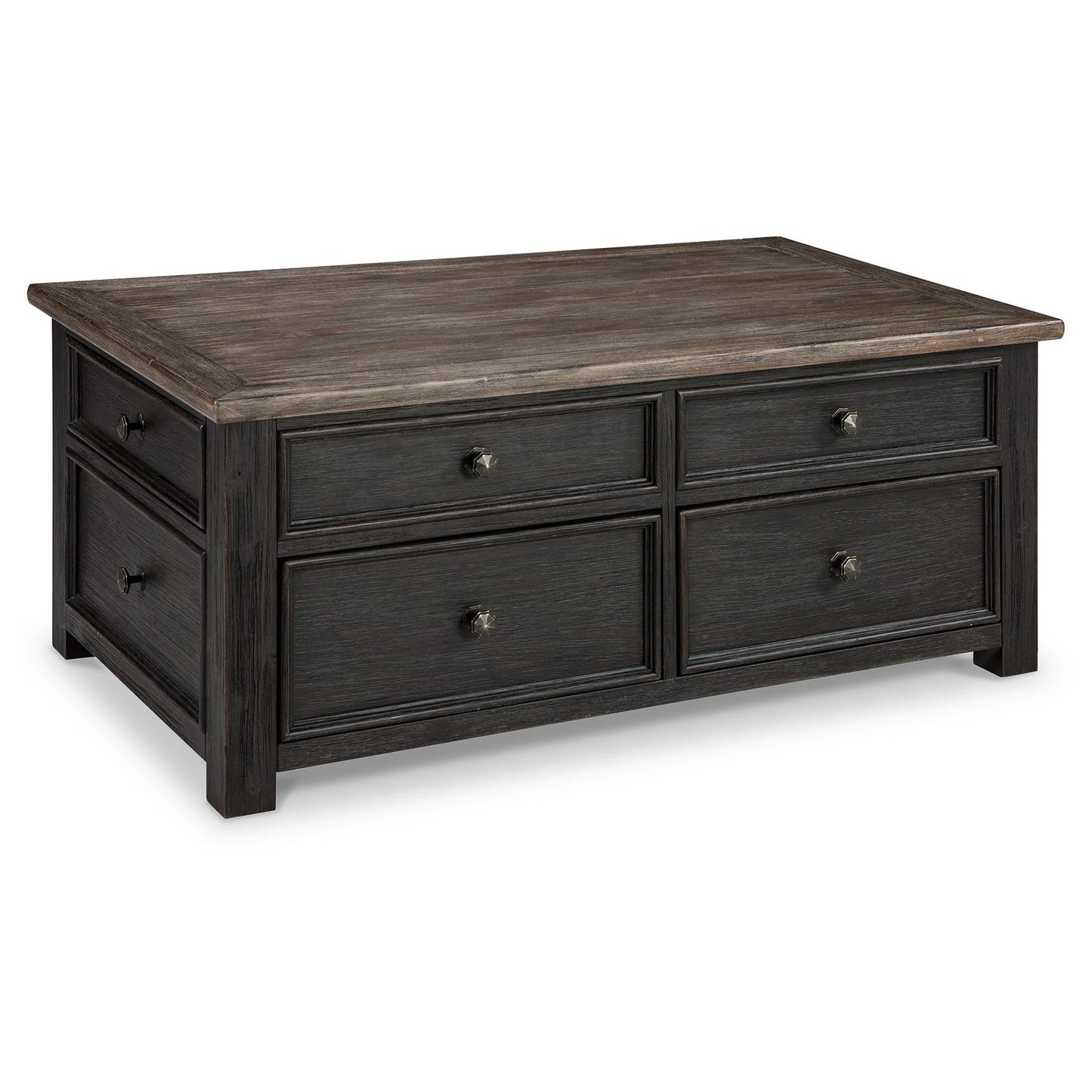 Tyler - Grayish Brown / Black - Lift Top Cocktail Table
