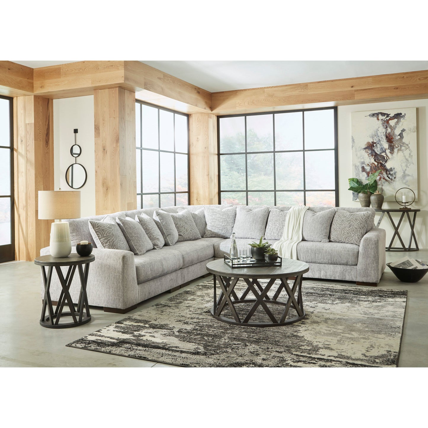 REGENT PARK 5- PIECE SECTIONAL - PEWTER