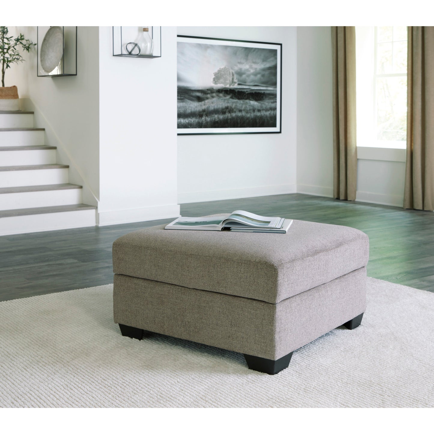 CRESWELL OTTOMAN WITH STORAGE - STONE