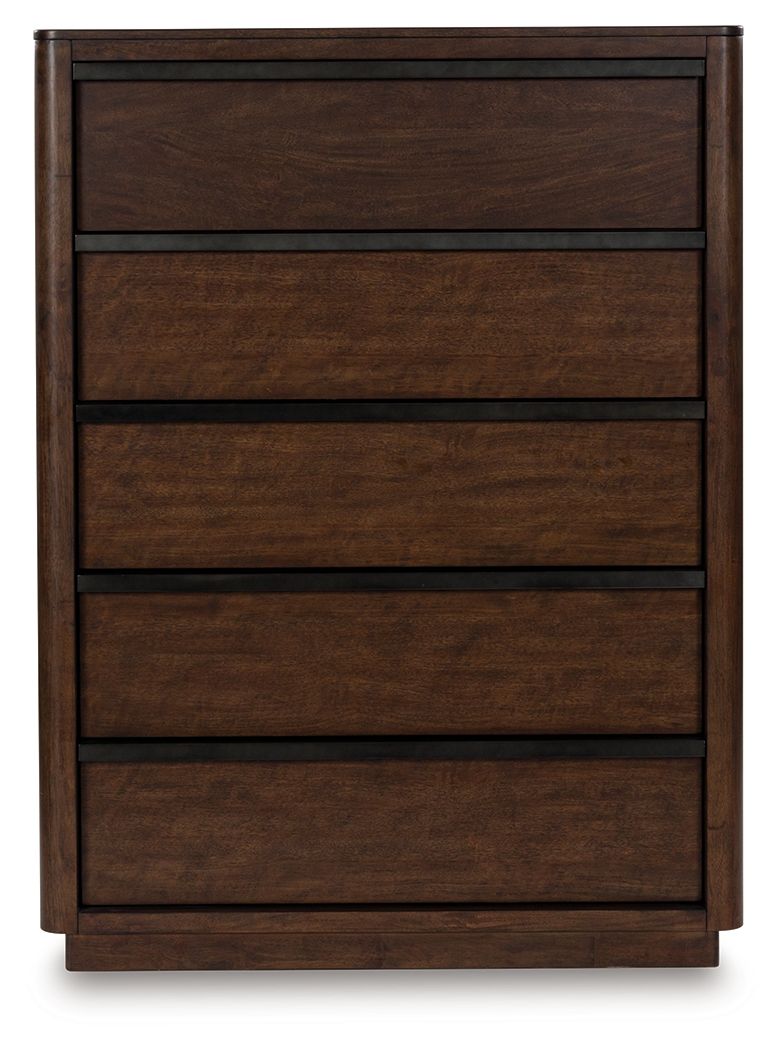 Dilenno - Dark Brown - Five Drawer Chest