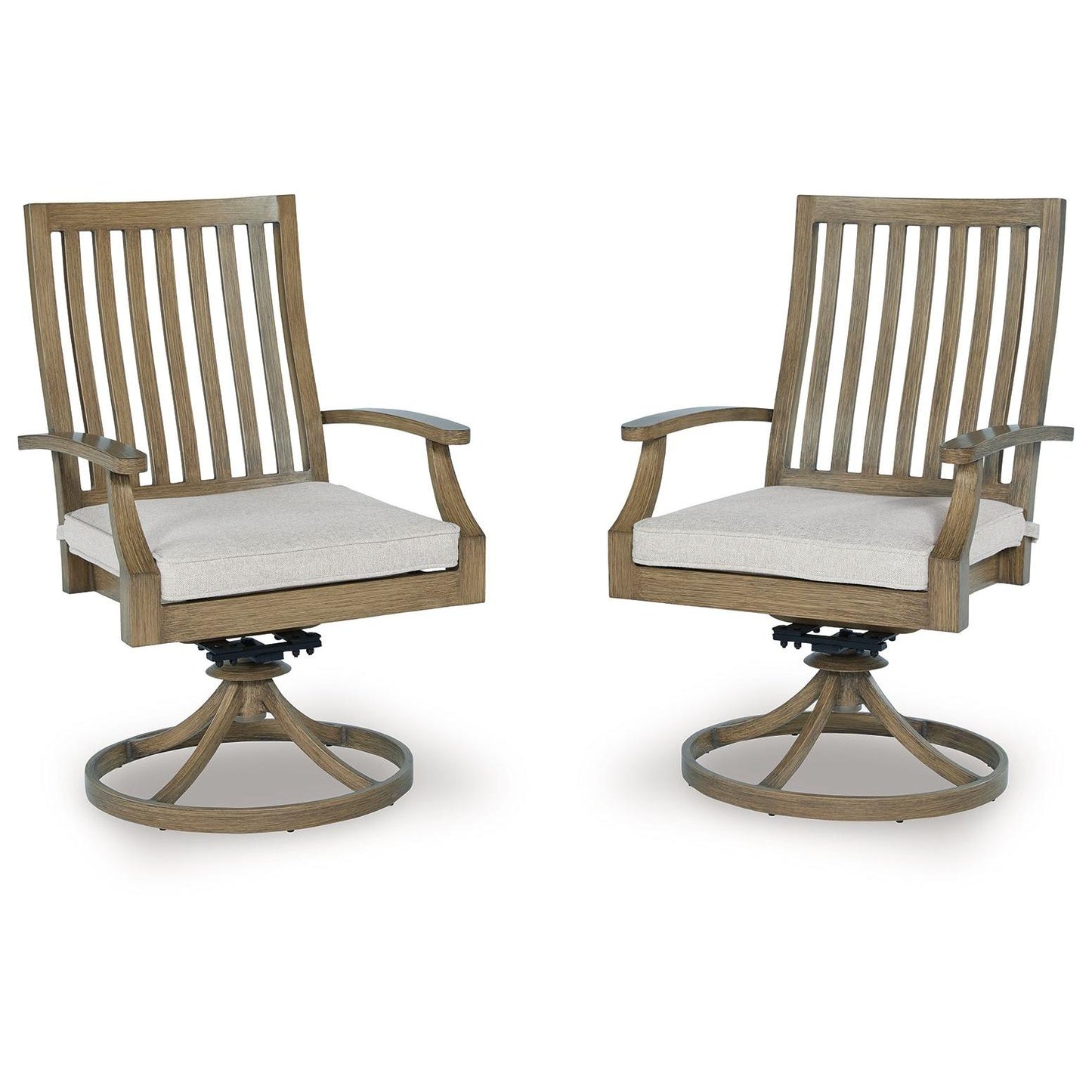 Rainier Ranch - Brown / Beige - Swivel Chair With Cushion (Set of 2)