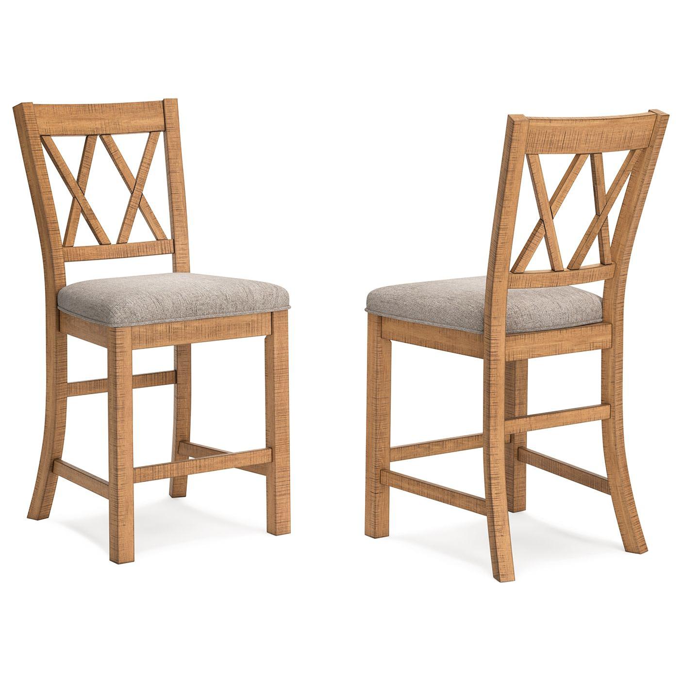 Havonplane - Brown - Upholstered Barstool (Set of 2)