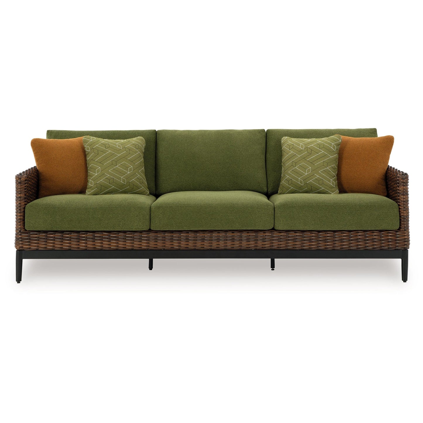 Horizon Hall - Brown / Green - Sofa With Cushion