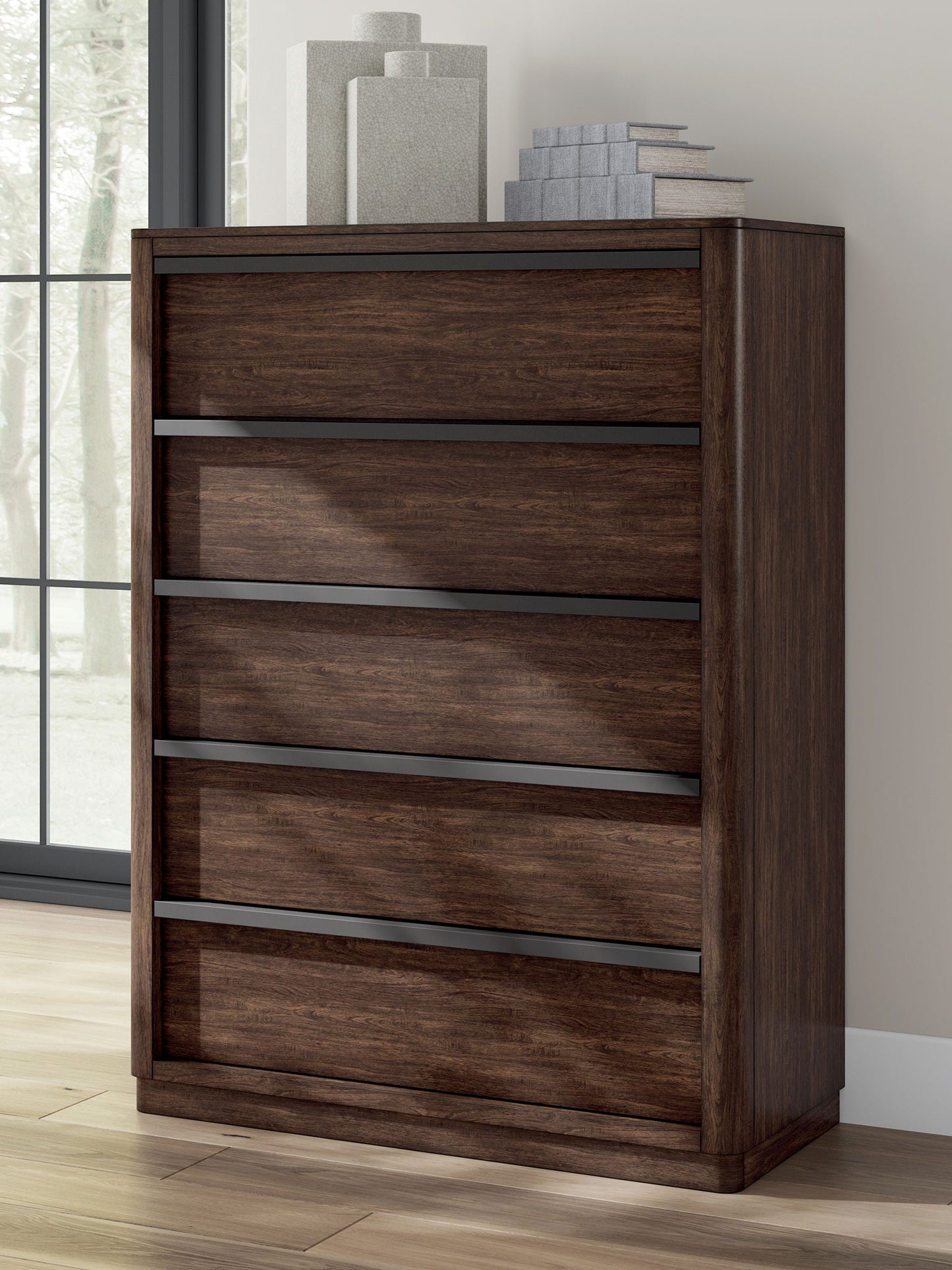 Dilenno - Dark Brown - Five Drawer Chest