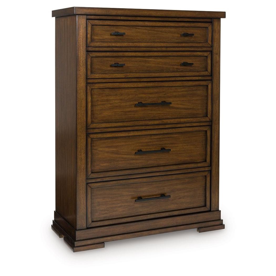 Taffenbrook - Medium Brown - Five Drawer Chest