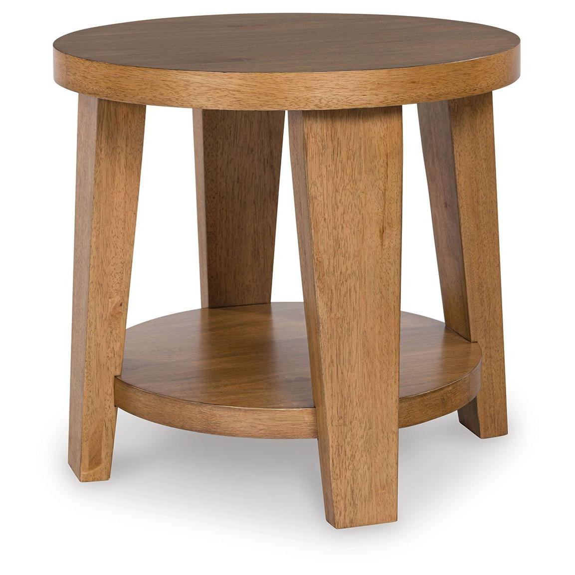 Kristiland - Light Brown - Round End Table