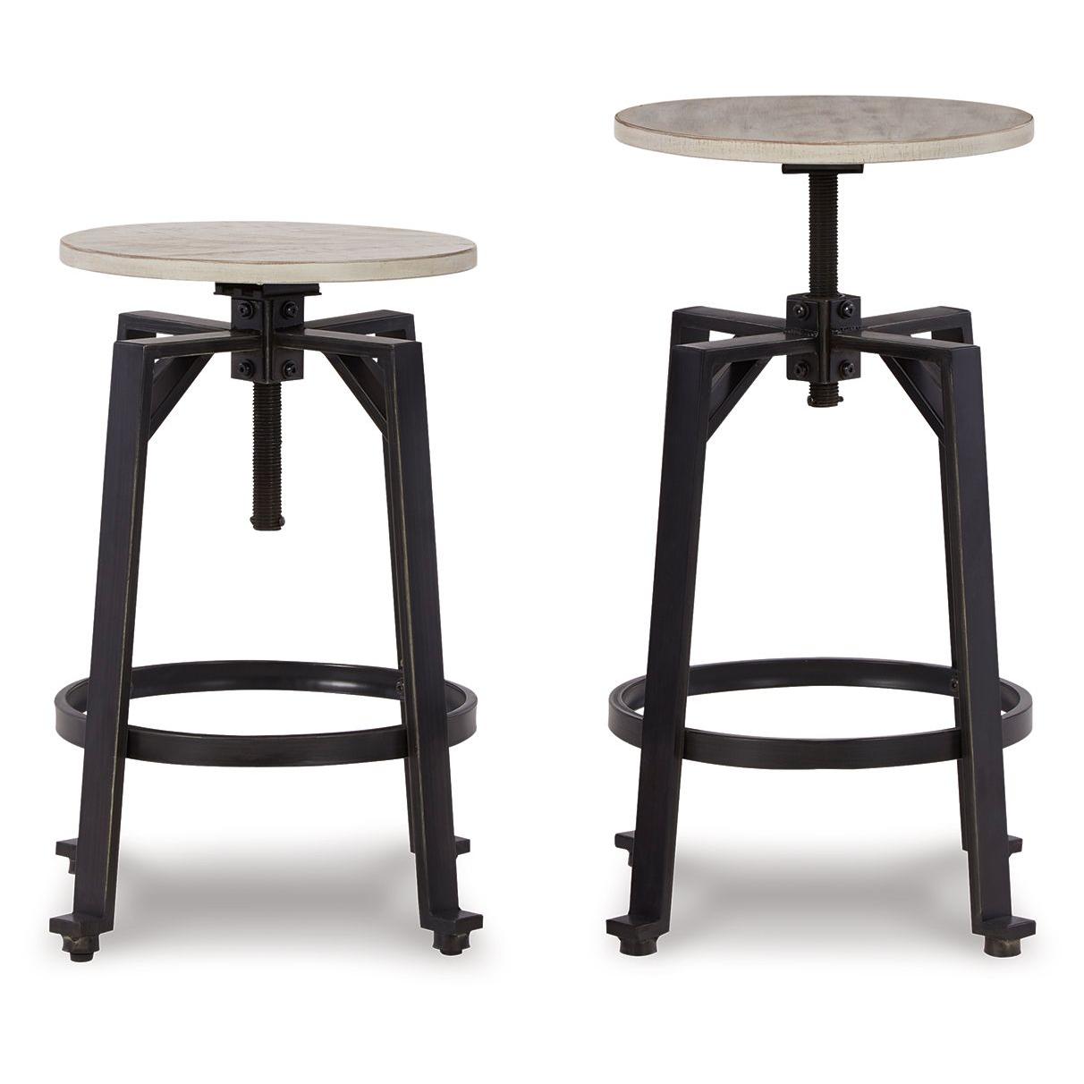 Karisslyn - Whitewash / Black - Swivel Stool (Set of 2)