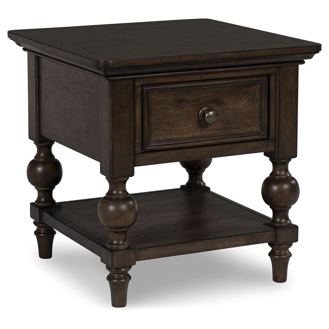 Veramond - Dark Brown - Square End Table