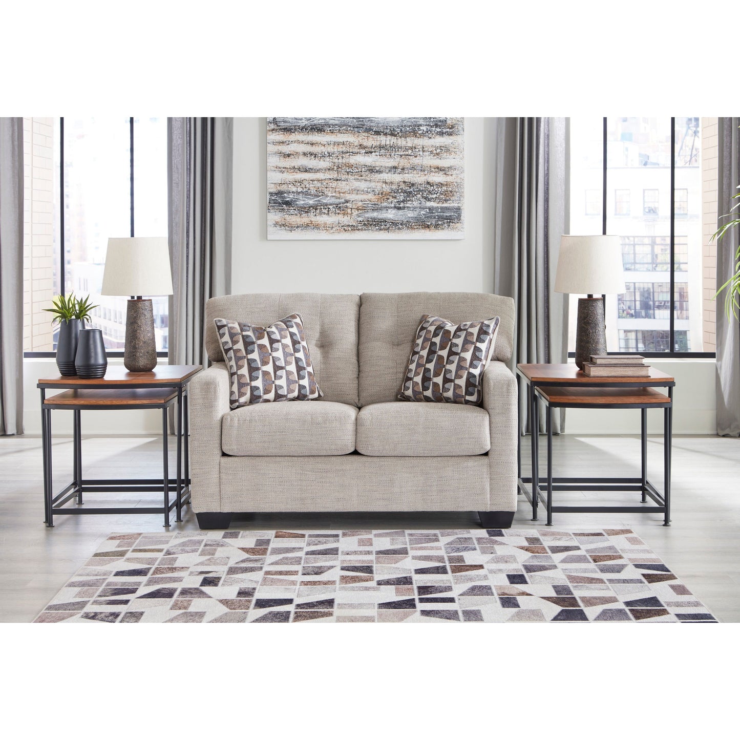 MAHONEY LOVESEAT- PEBBLE