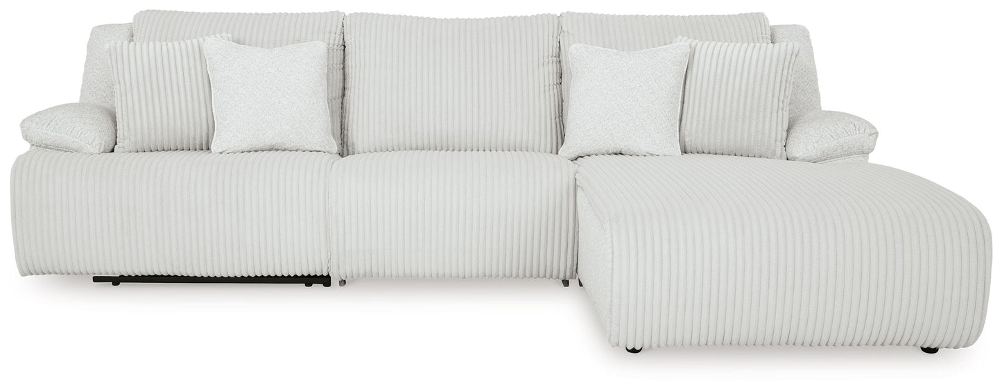 Top Tier - Alloy - 3-Piece Sectional Sofa With RAF Press Back Chaise