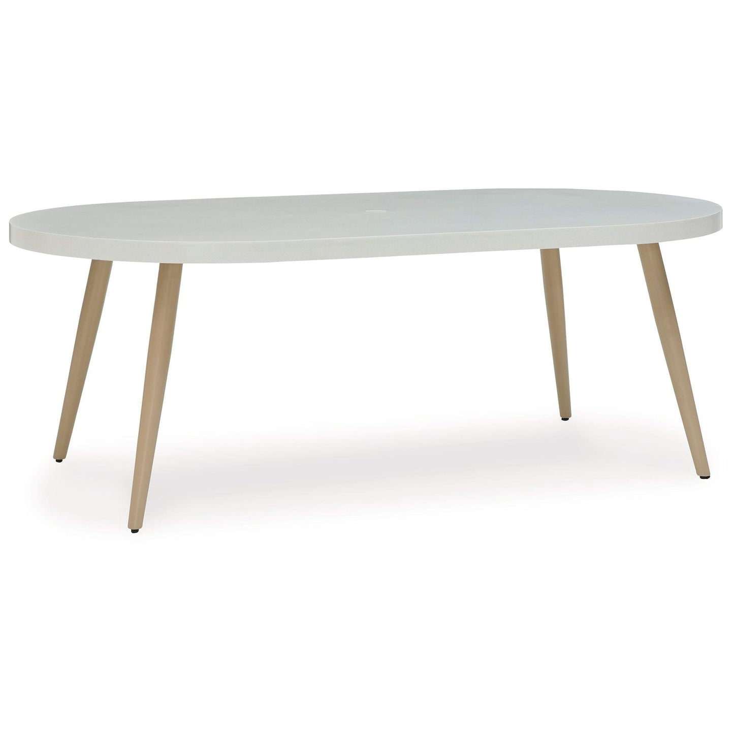Seton Creek - White - Oval Dining Table With Umb Opt
