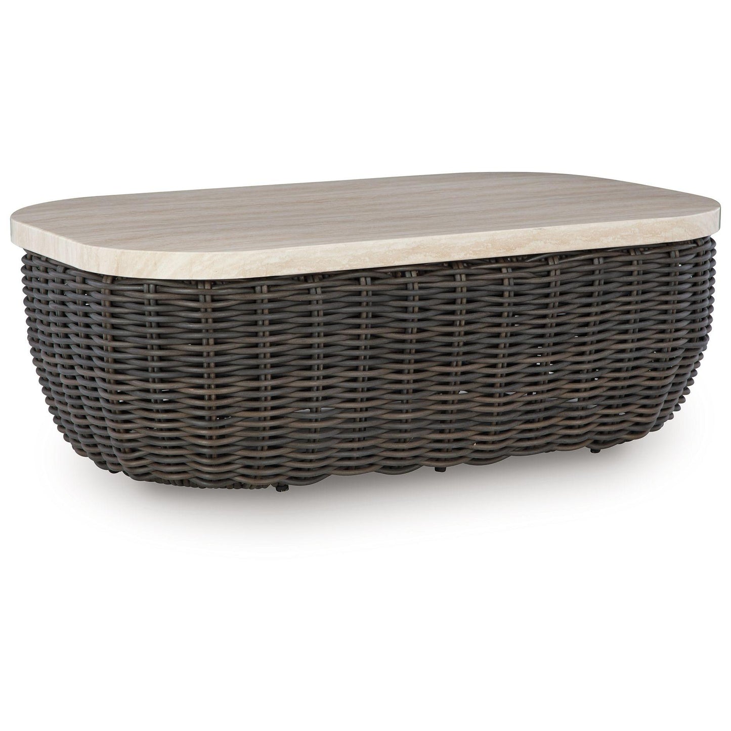 Kimora - Rectangular Cocktail Table - Beige / Dark Brown