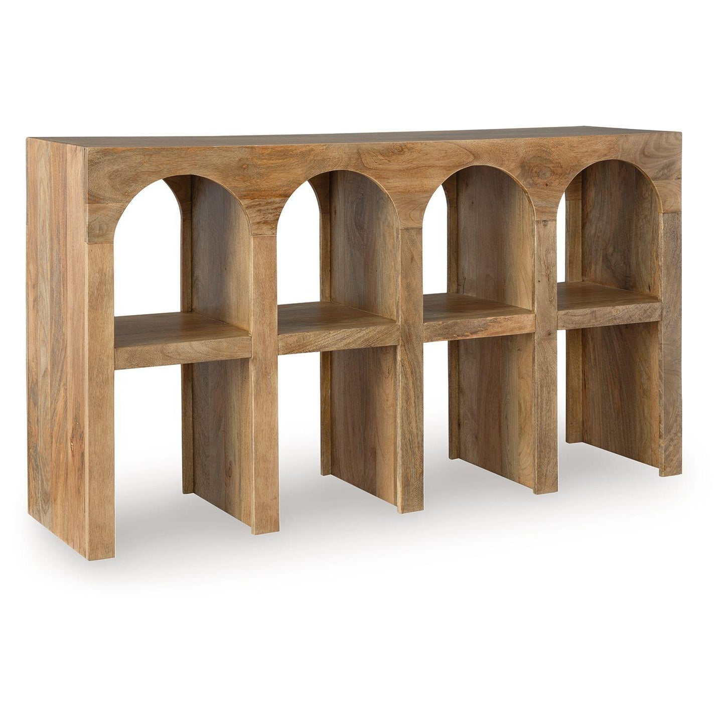 Luzmanacy - Console Sofa Table - Natural Brown