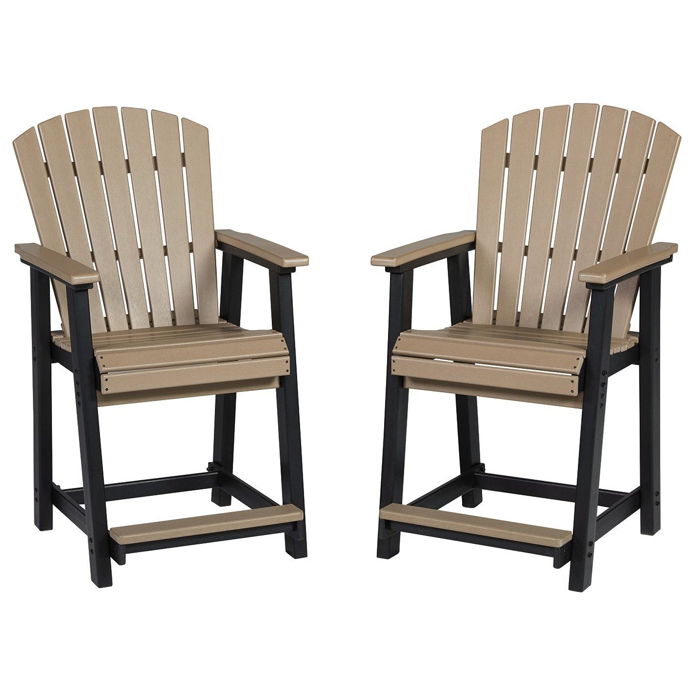 Fairen Trail - Black / Driftwood - Barstool (Set of 2)