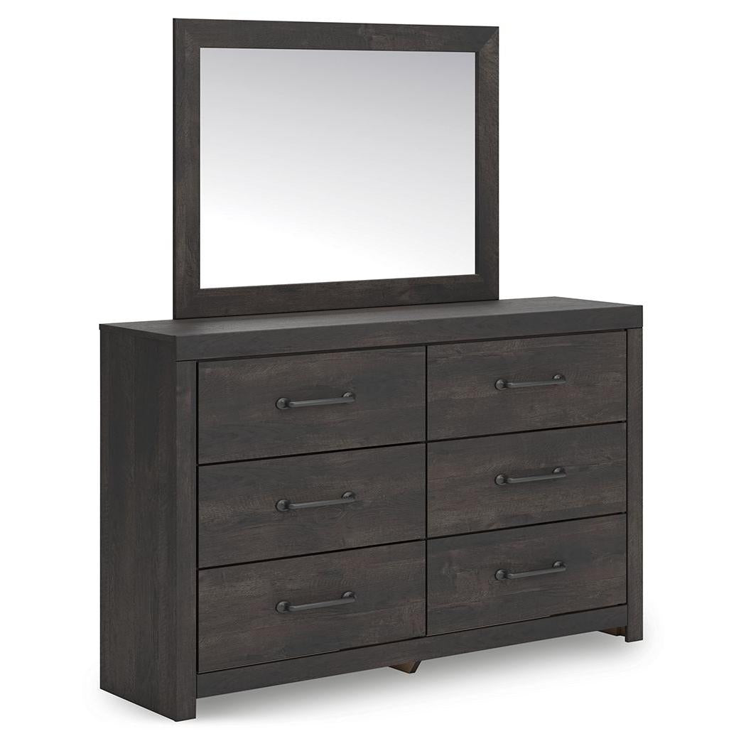Hollivern - Dresser And Mirror - Dark Gray