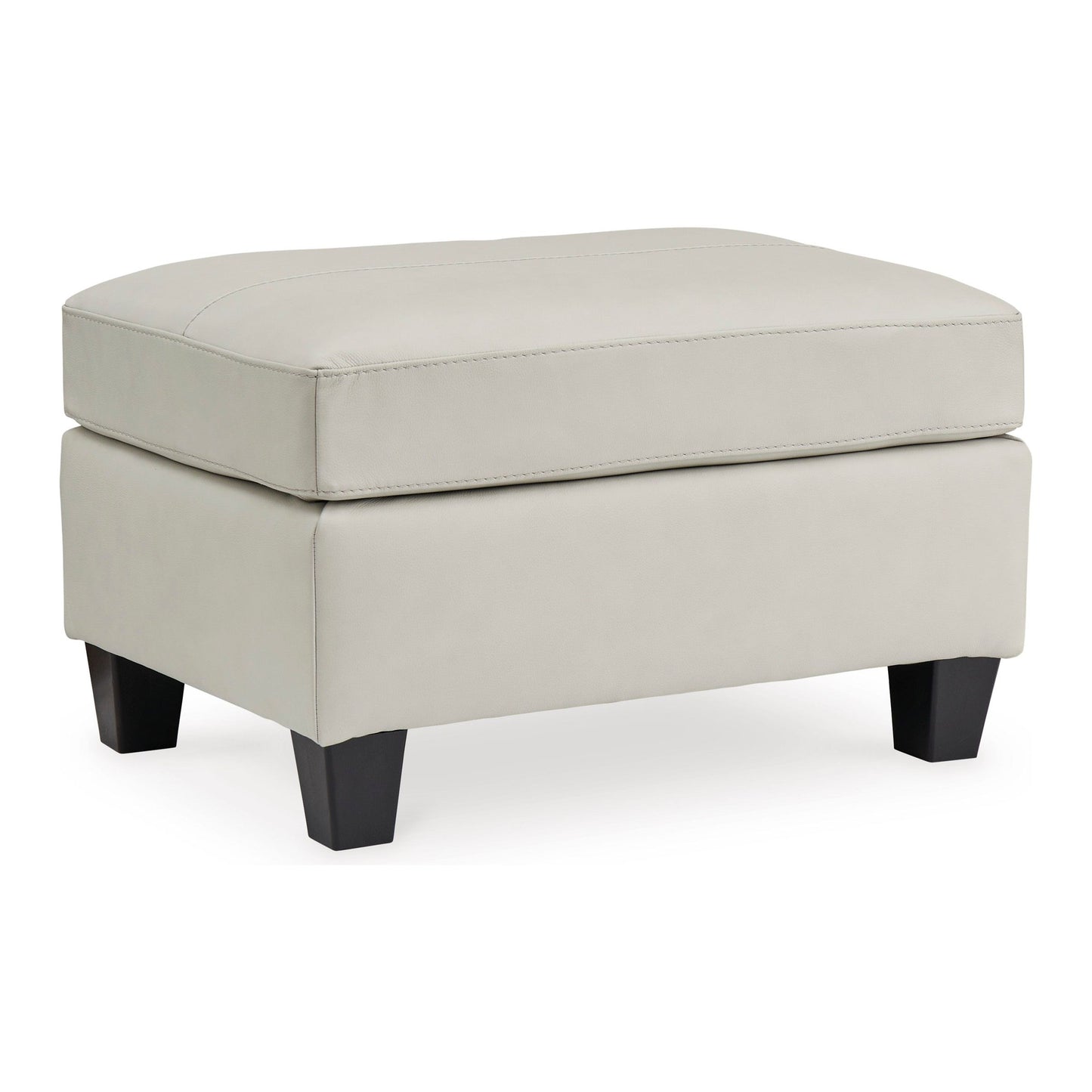 GENOA LEATHER OTTOMAN - COCONUT