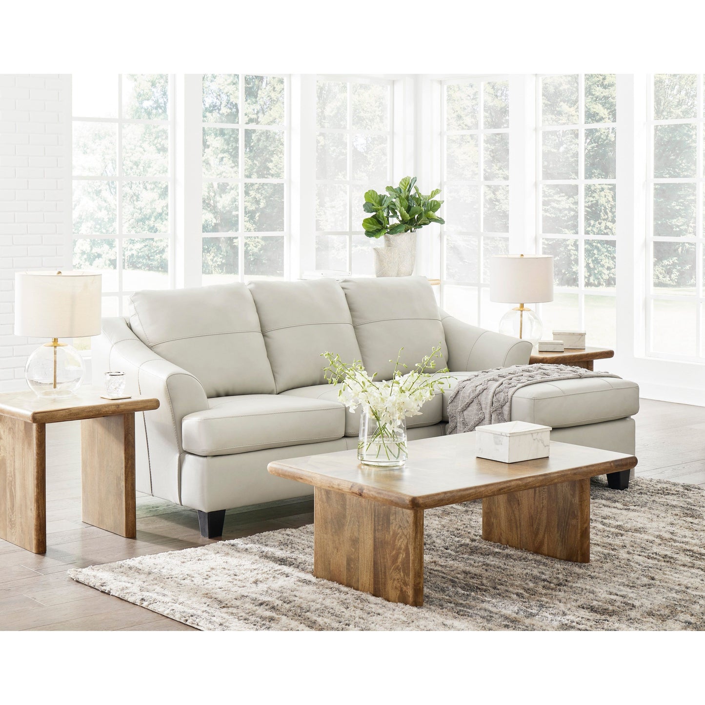 GENOA SOFA CHAISE - COCONUT