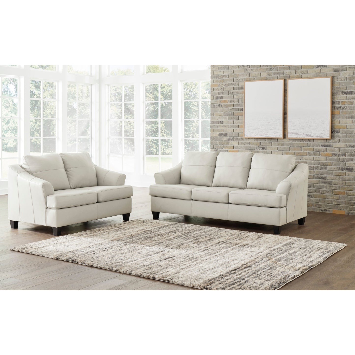 GENOA LEATHER SOFA - COCONUT