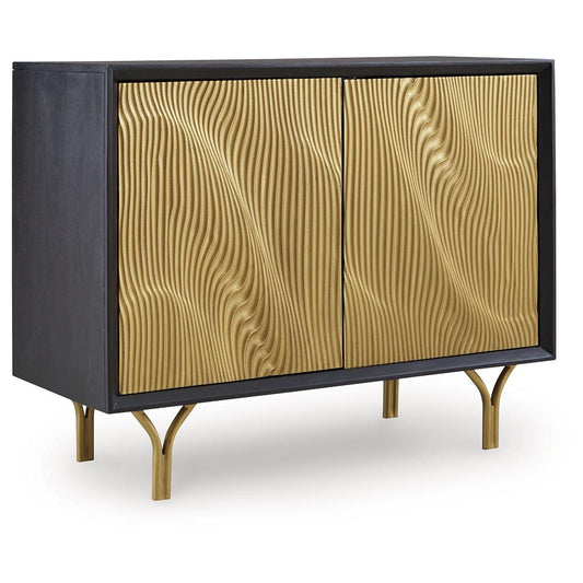 Tayner - Black / Gold Finish - Accent Cabinet