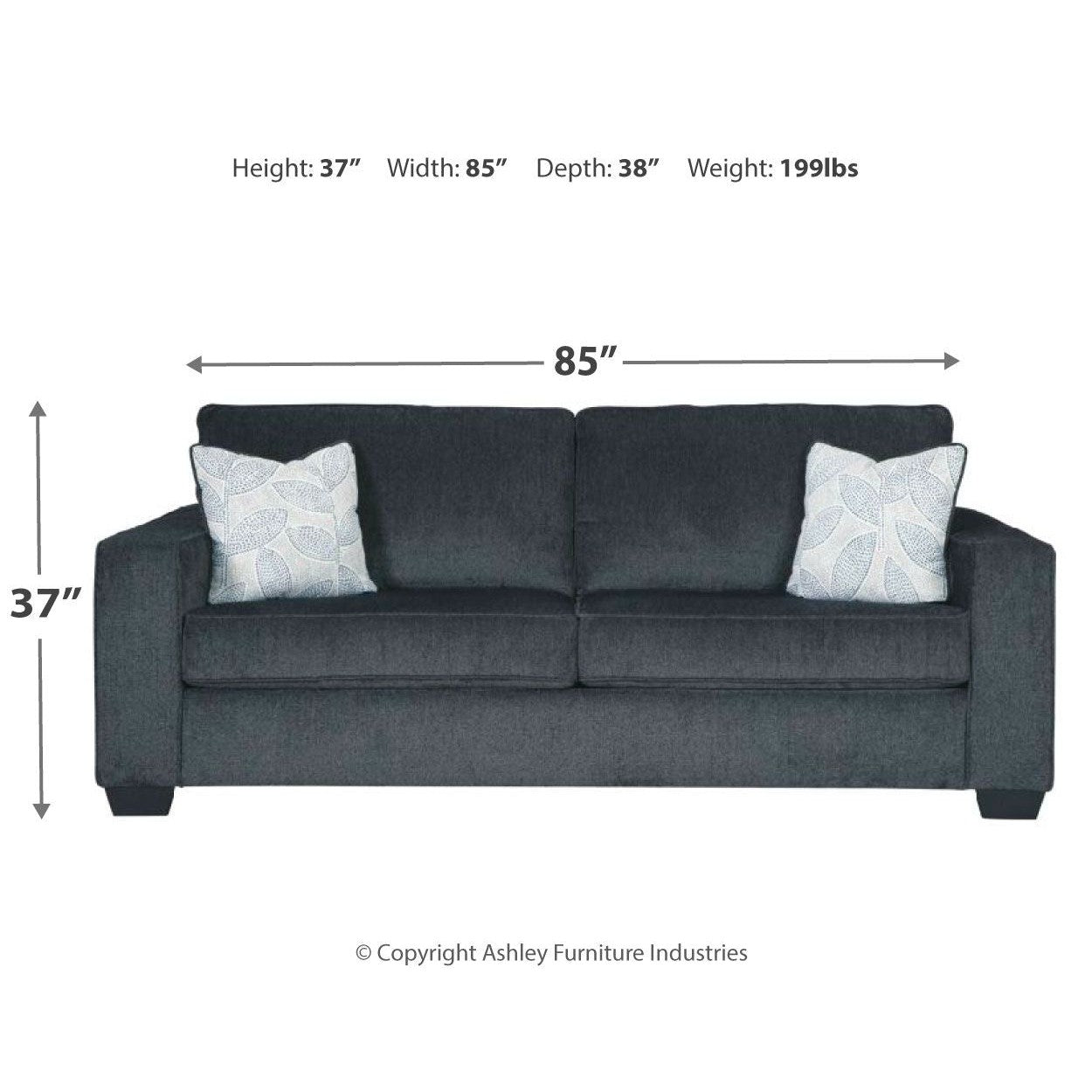 Altari - Slate - Queen Sofa Sleeper - Fabric