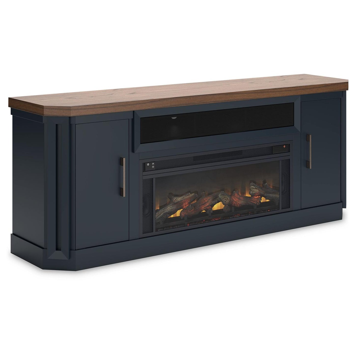 Landocken - Two-tone - 83" TV Stand With Electric Fireplace