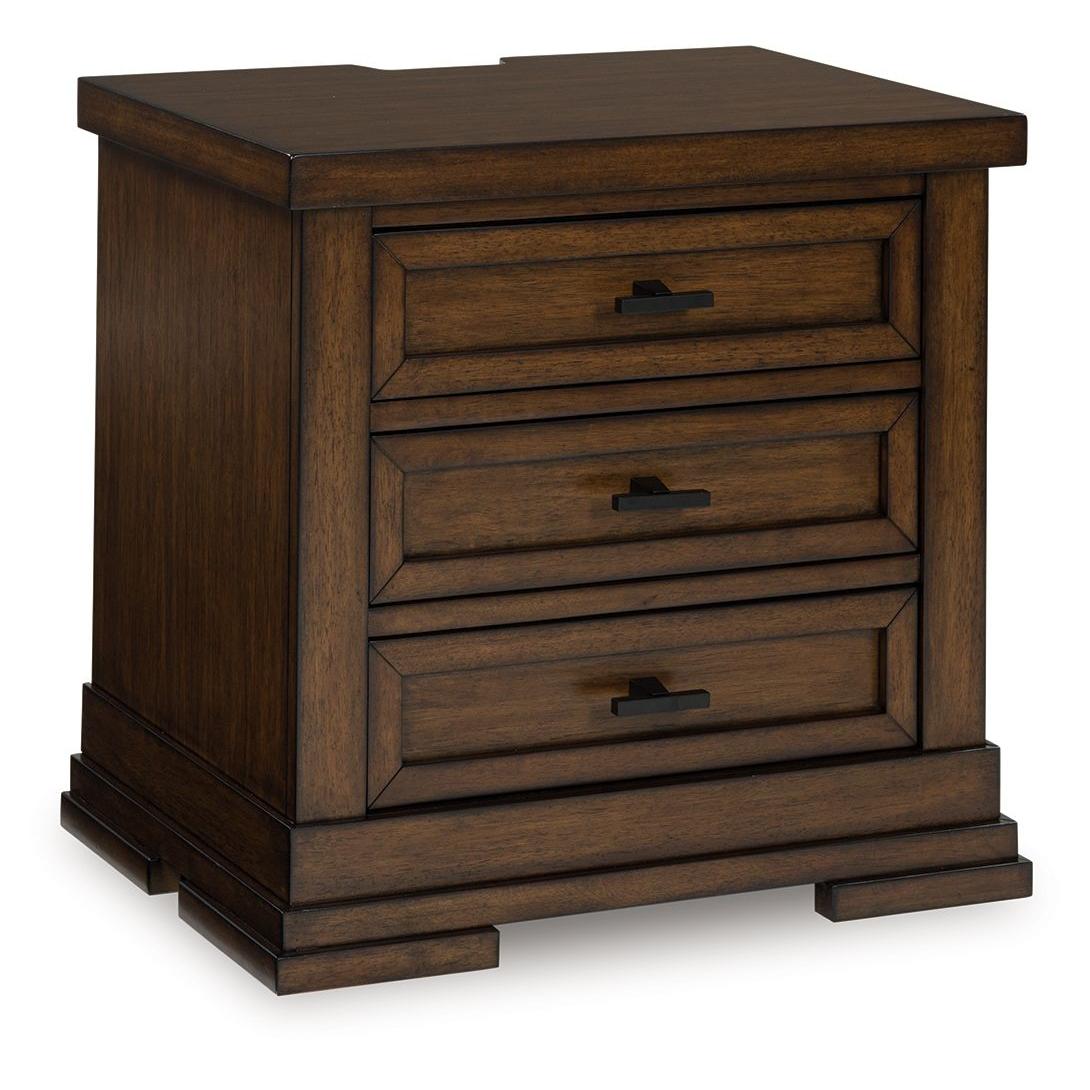 Taffenbrook - Medium Brown - Three Drawer Night Stand