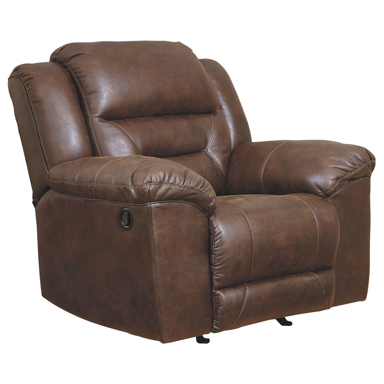 Stoneland - Chocolate - Rocker Recliner - Faux Leather
