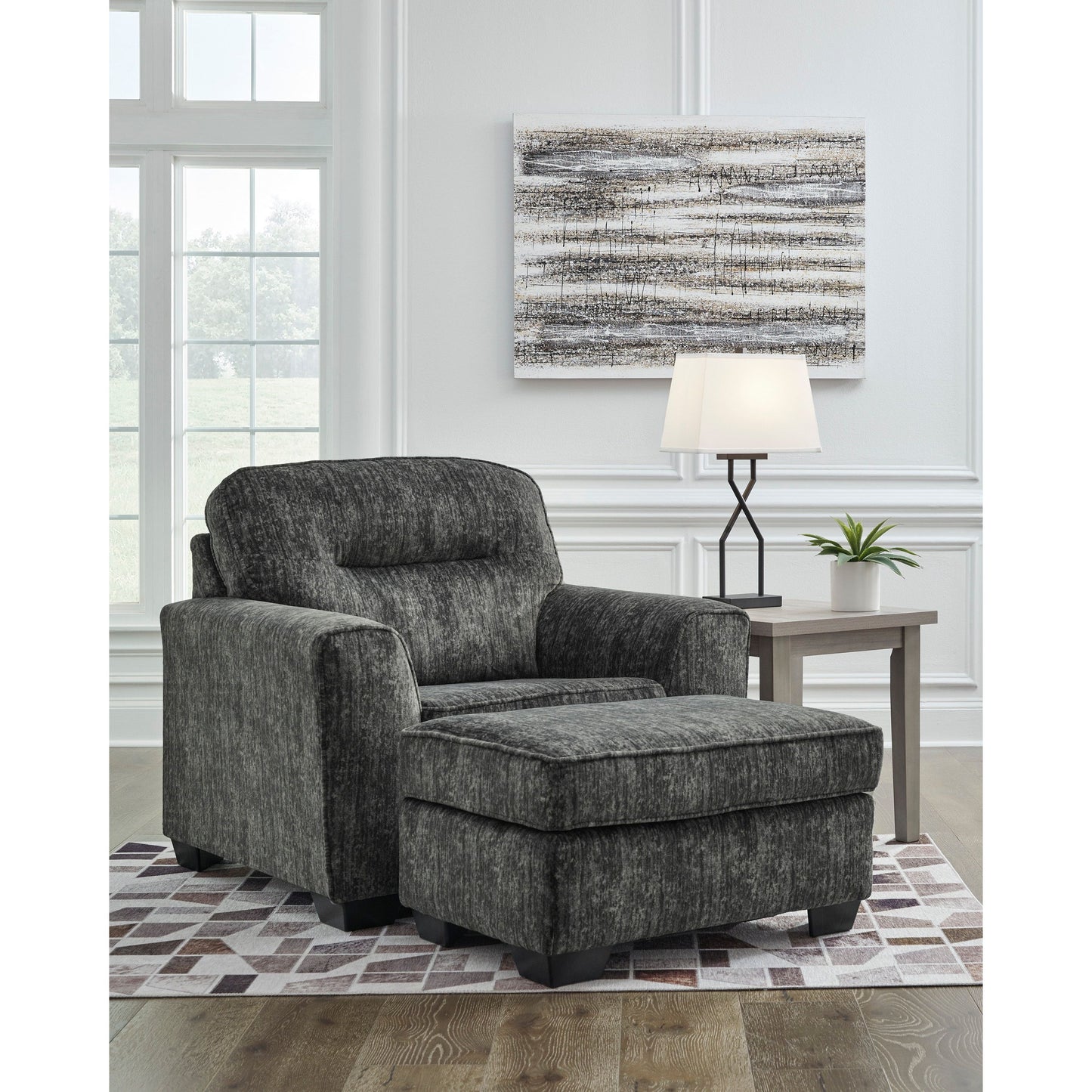 LONOKE CHAIR AND HALF - GUNMETAL