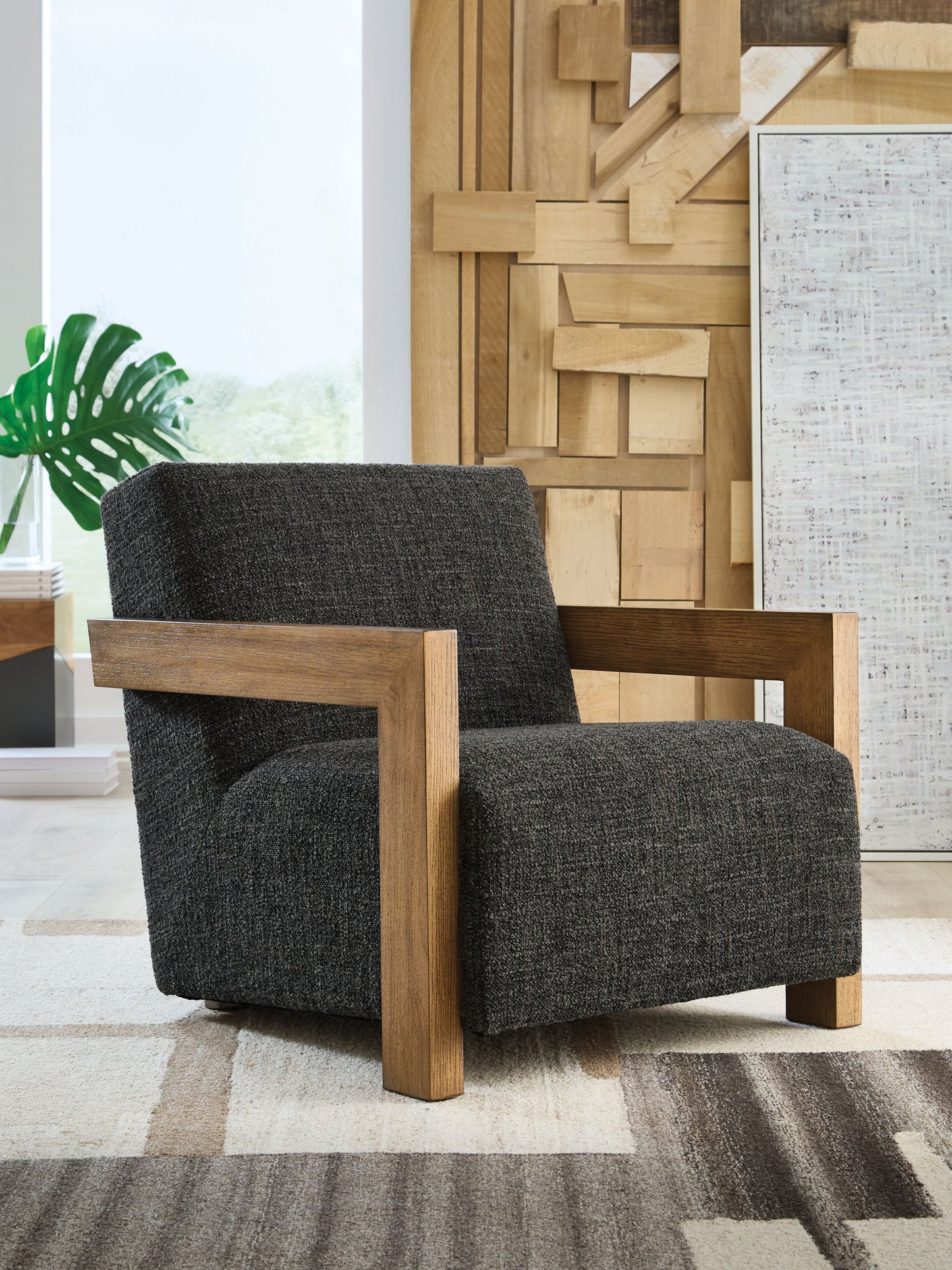 Dorney - Accent Chair - Charcoal / Brown - Fraser Furniture & Mattresses