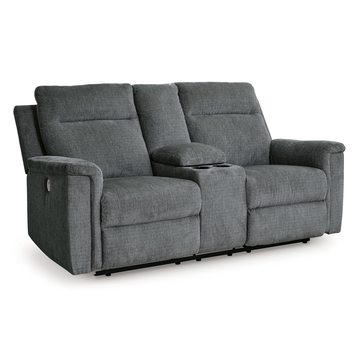 Barnsana - Gravel - Dbl Power Reclining Loveseat With Console - Fabric
