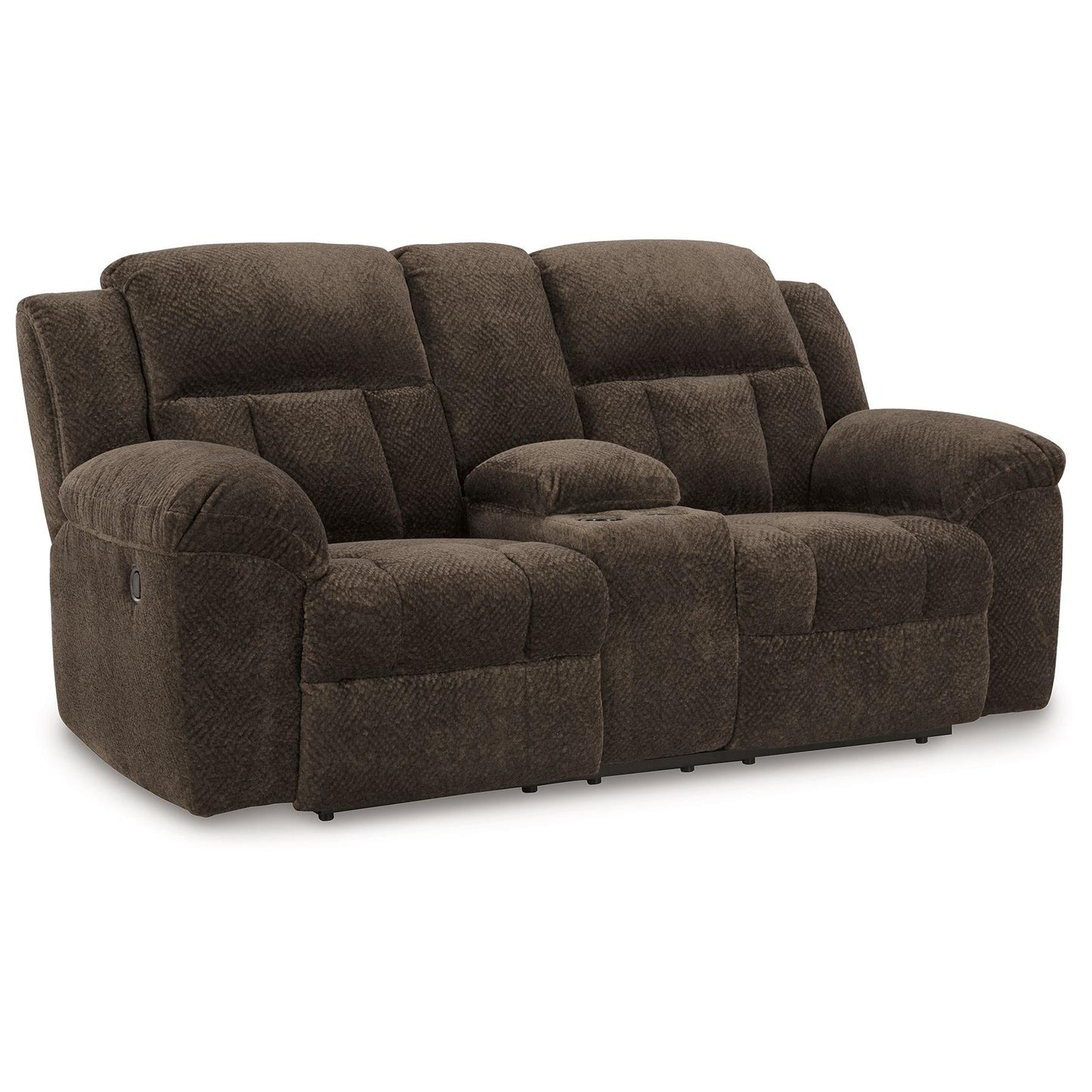 Frohn - Chocolate - Dbl Reclining Loveseat With Console - Fabric
