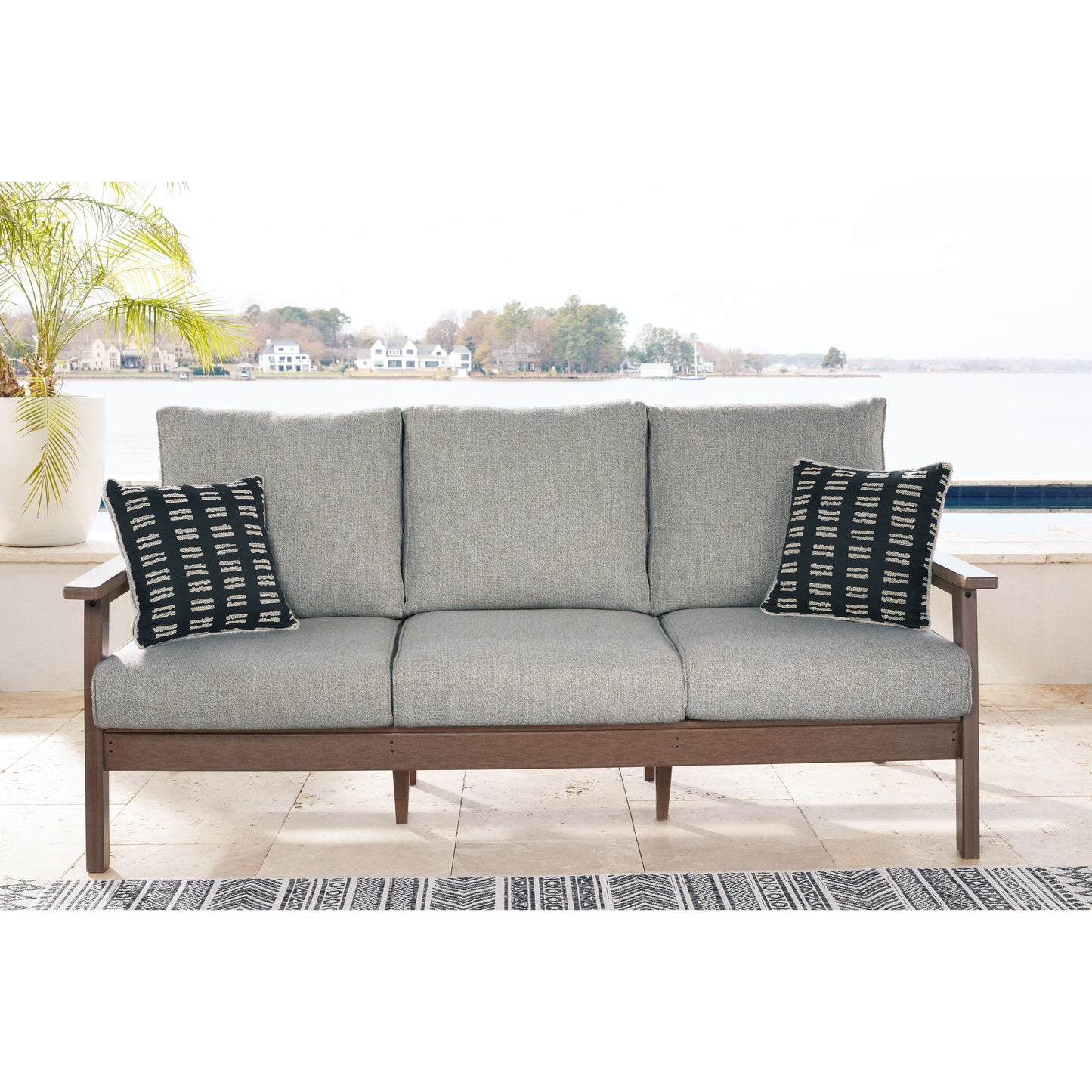 Emmeline - Brown / Beige - Sofa With Cushion