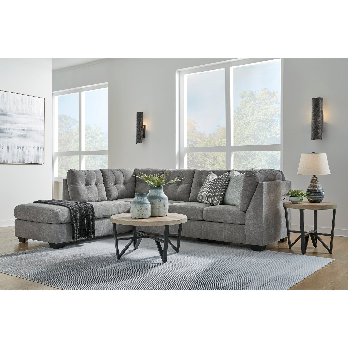 MARLETON 2 PIECE SECTIONAL - GRAY