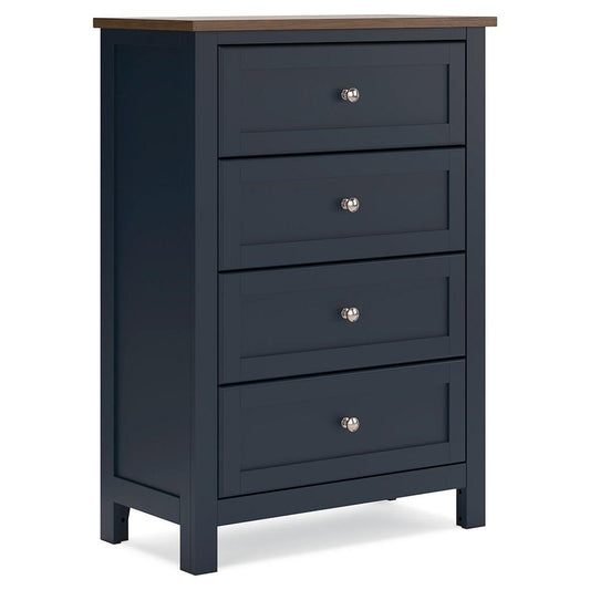 Landocken - Four Drawer Chest - Brown / Blue
