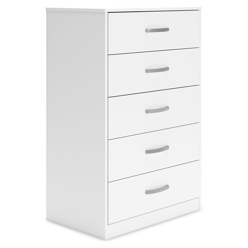 Flannia - Five Drawer Chest - 46" Height - White