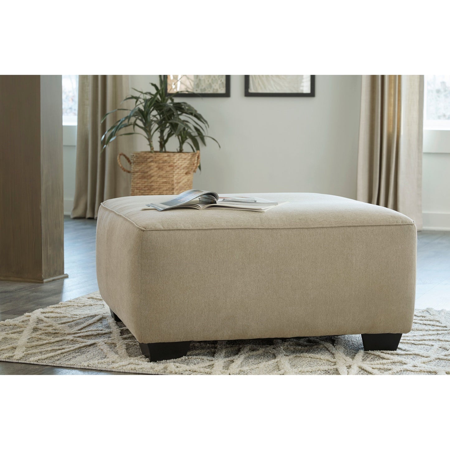 LUCINA OVERSIZED ACCENT OTTOMAN - QUARTZ