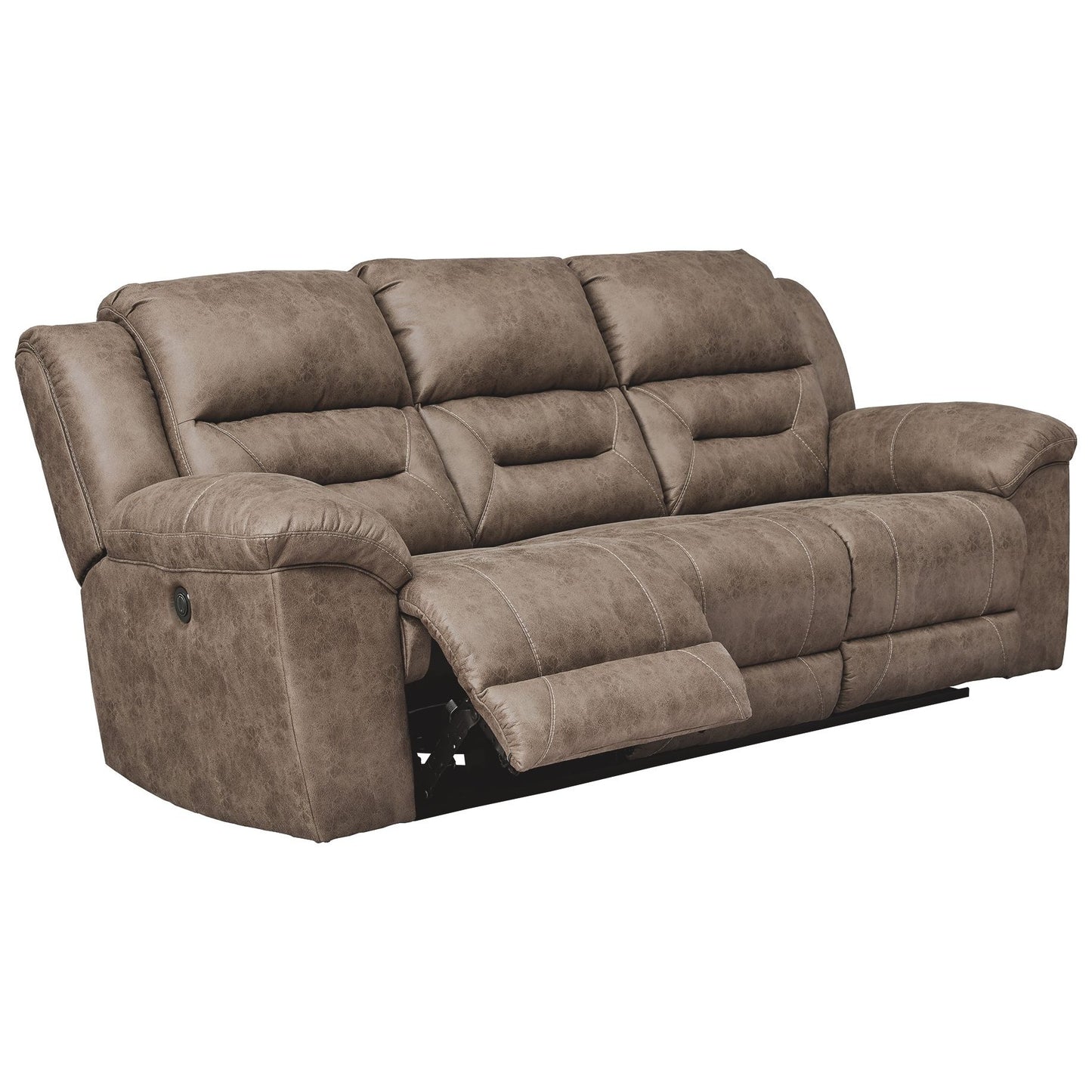 Stoneland - Fossil - Power Reclining Sofa - Faux Leather