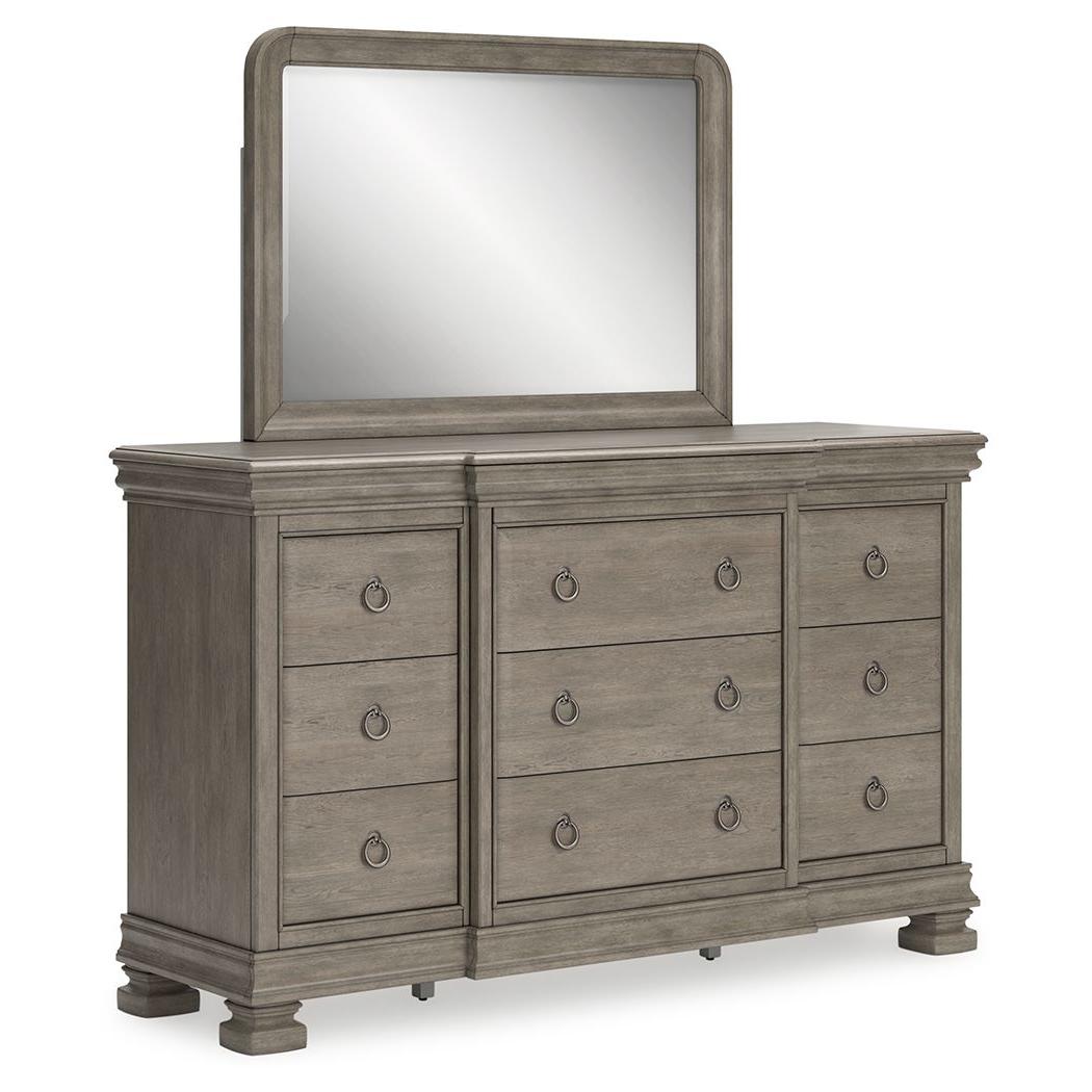 Lexorne - Gray - Dresser And Mirror