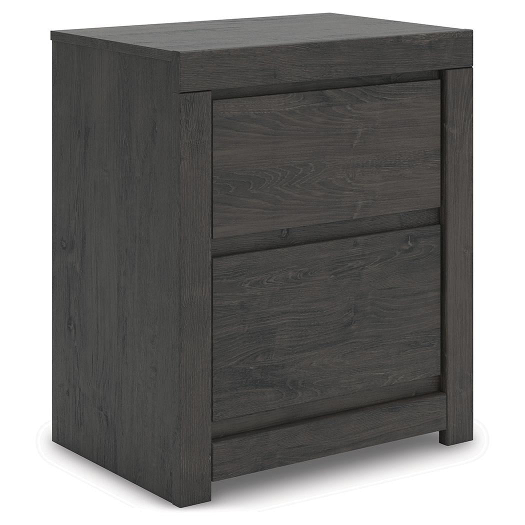 Fraluna - Charcoal - Two Drawer Night Stand