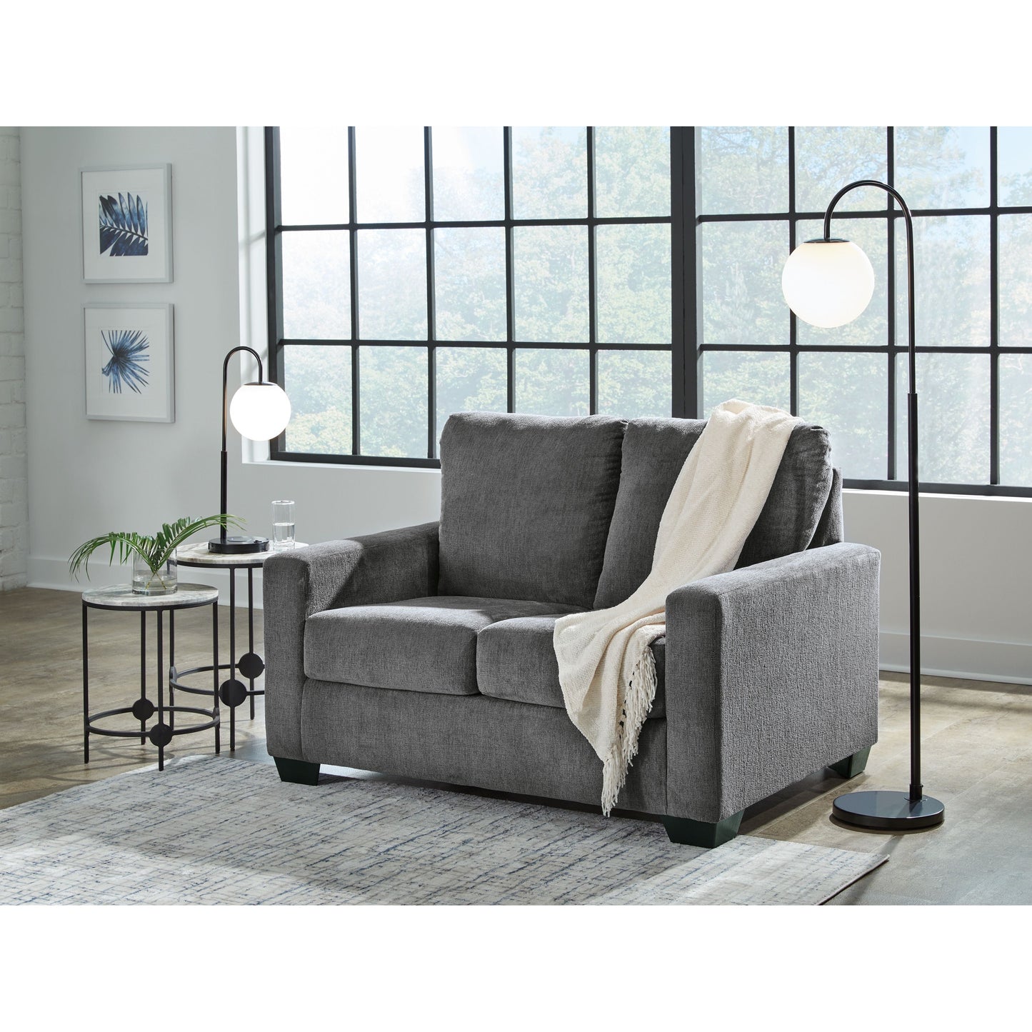 Rannis - Pewter - Twin Sofa Sleeper - Fabric