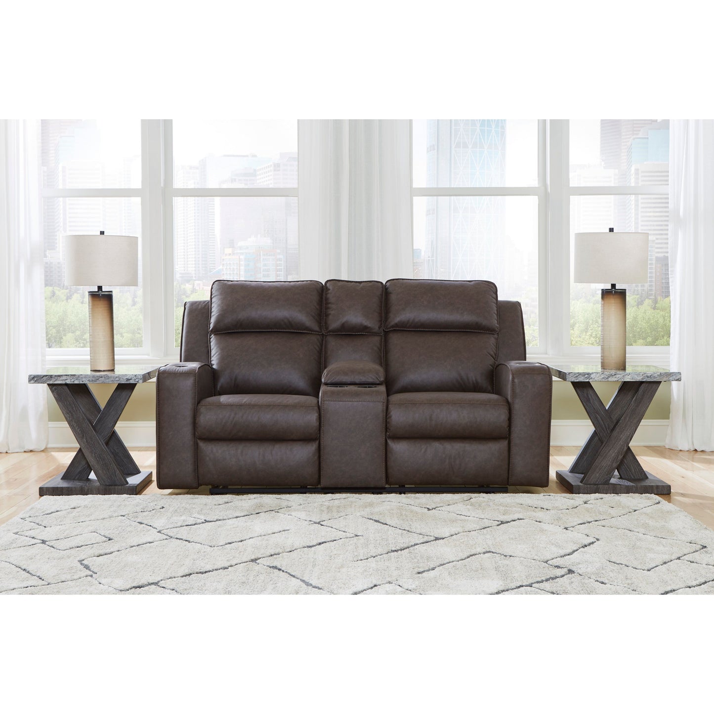 LAVENHORNE RECLINING LOVESEAT- GRANITE