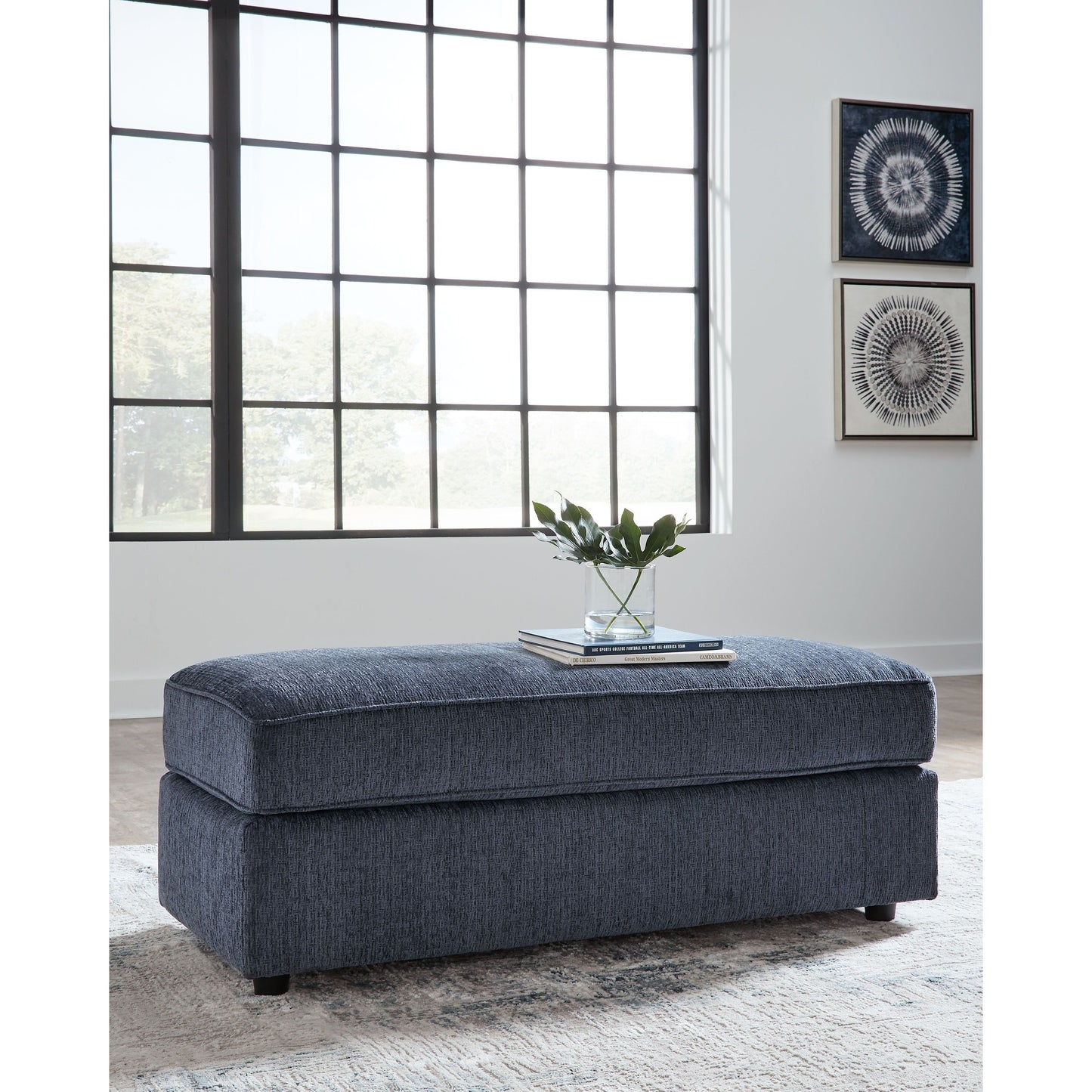 Albar Place - Cobalt - Oversized Accent Ottoman