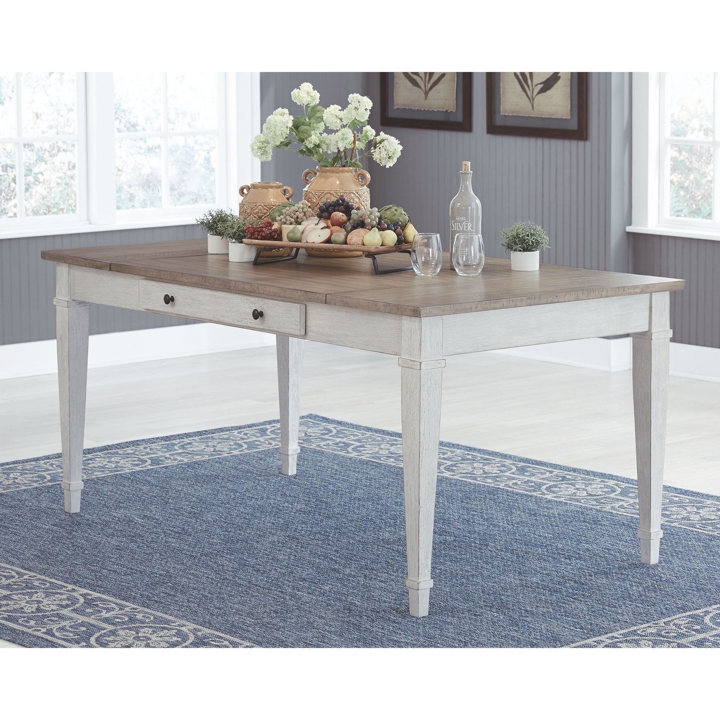 Skempton - White - Rect Drm Table W/Storage