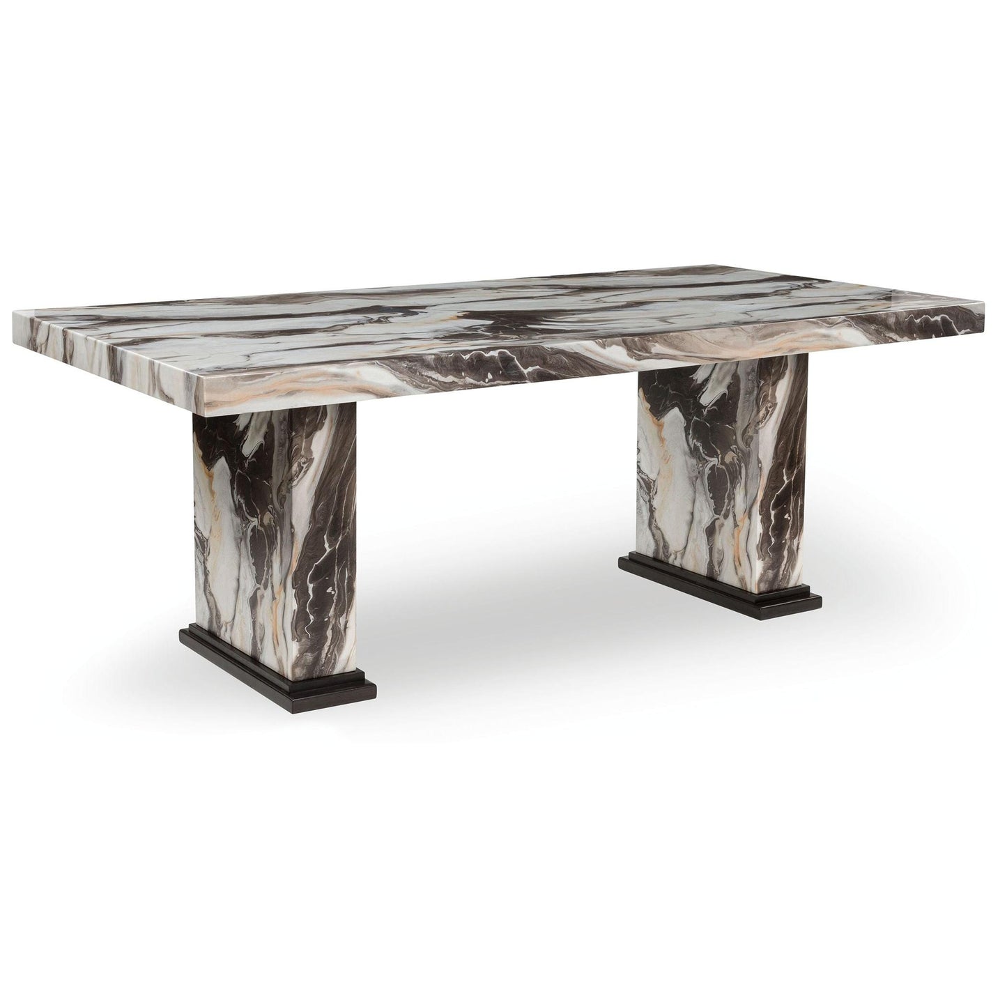 Jeshina - Dark Brown / Beige - Dining Table