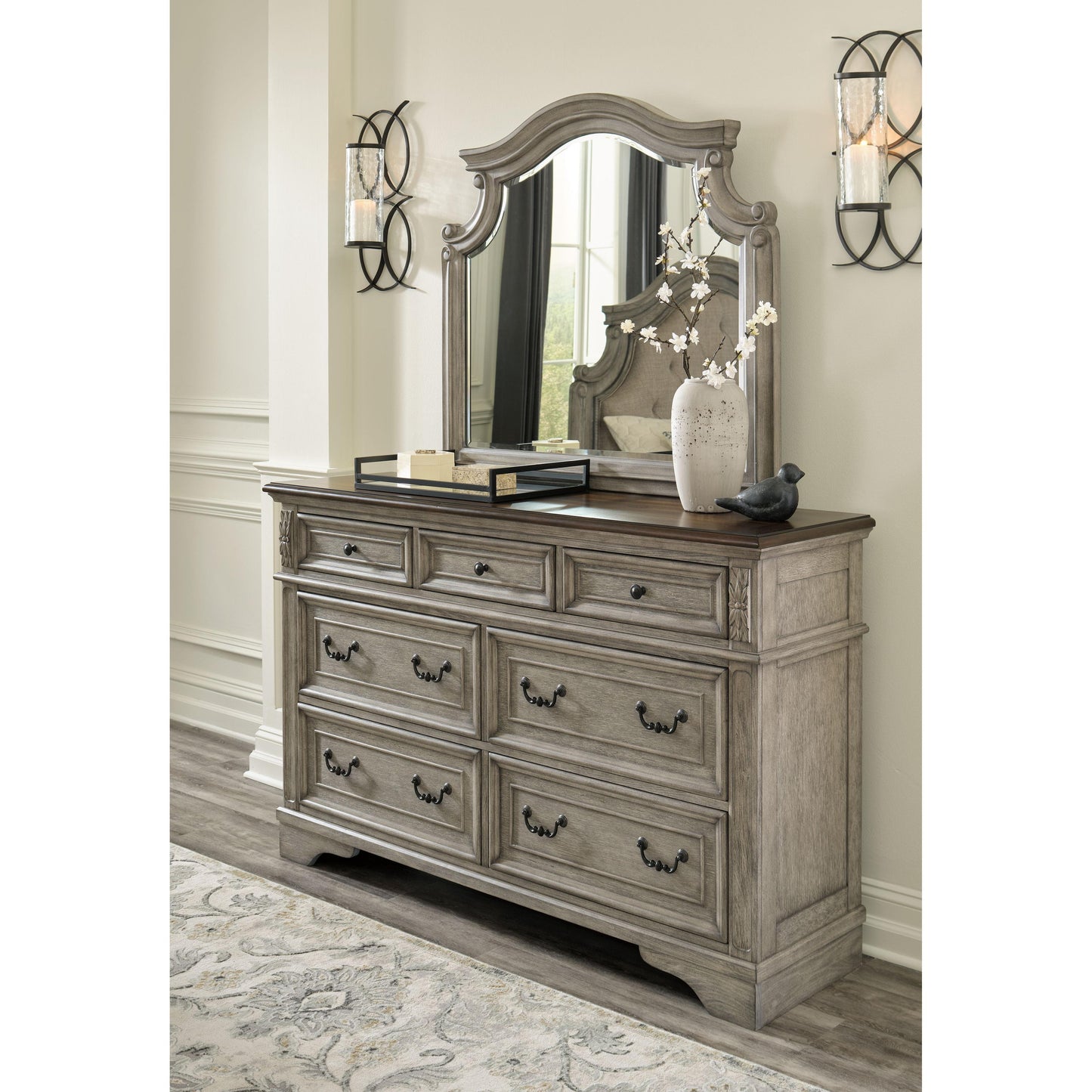 Lodenbay - Antique Gray - Dresser, Mirror